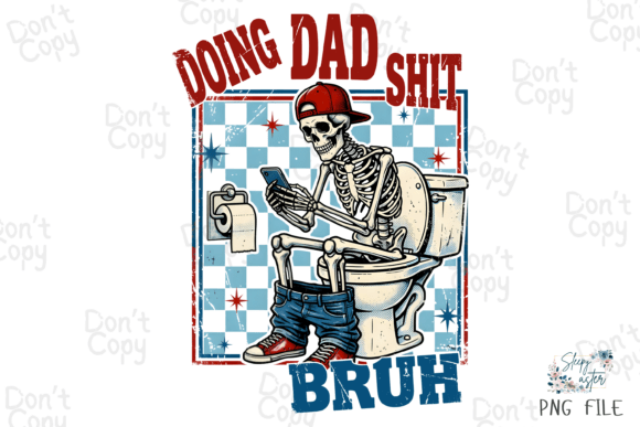 Download Skeleton Dad Humor, Toilet Retro Dad PNG - Dad png Collection