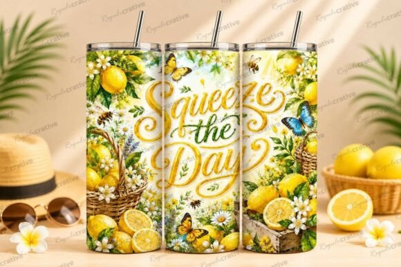 Download Squeeze the Day Lemon Summer Tumbler PNG - Tumbler png Collection