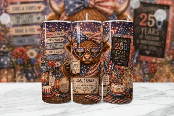 Download Patriotic Highland Cow Tumbler PNG - Tumbler png Collection