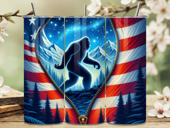Download Patriotic Bigfoot Zipper USA Tumbler PNG - Tumbler png Collection