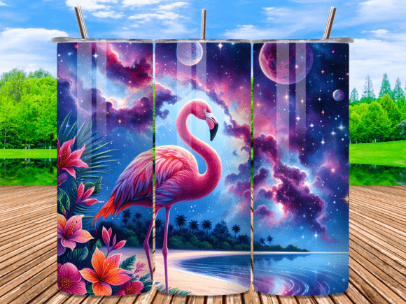 Download Cosmic Space Flamingo Galaxy Tumbler Png - Tumbler png Collection