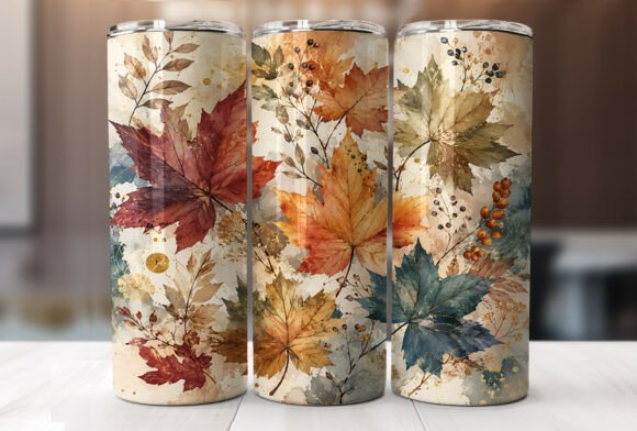 Download Boho Fall Leaves Tumbler PNG Sublimation - Tumbler png Collection
