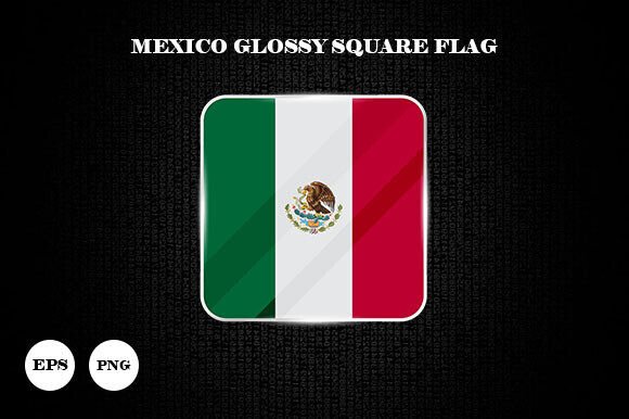Download Mexico Glossy Square Flag Icon - Premium Resources