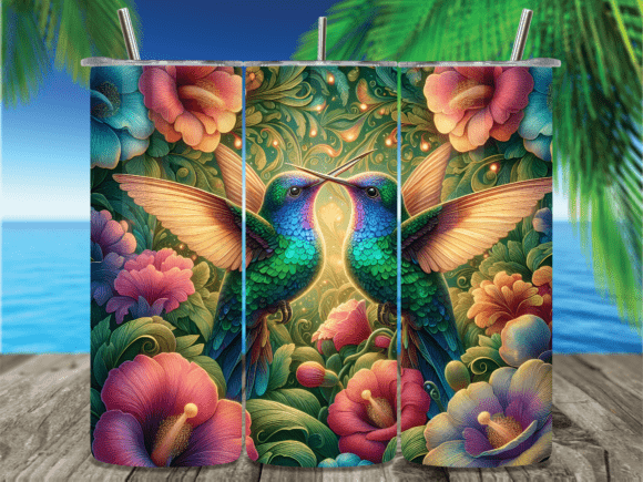 Download Vibrant Hummingbird Tropical Tumbler PNG - Tumbler png Collection