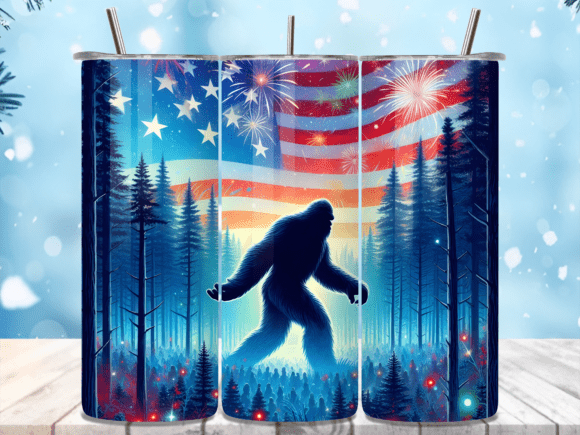 Download Patriotic Bigfoot Forest USA Tumbler Png - Tumbler png Collection