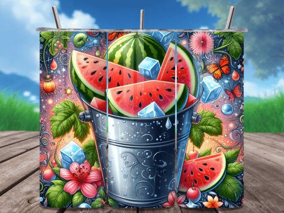 Download Watermelon Ice Bucket Summer Tumbler Png - Tumbler png Collection