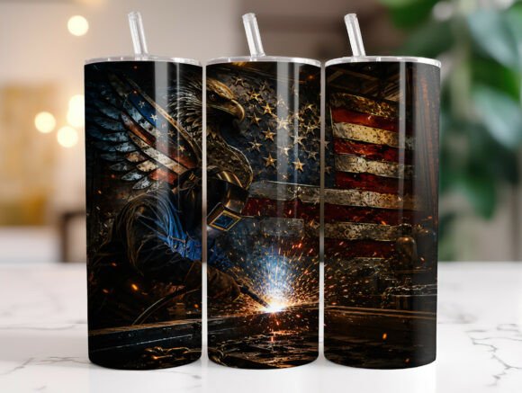 Download Patriotic Eagle Welding 20oz Tumbler PNG - Tumbler png Collection